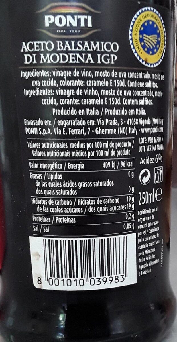 Foto da tabela nutricional