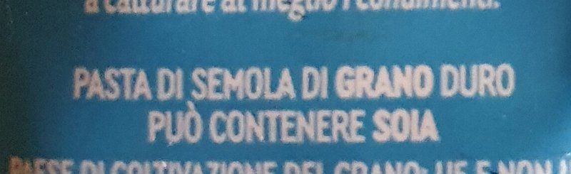 Foto da lista de ingredientes