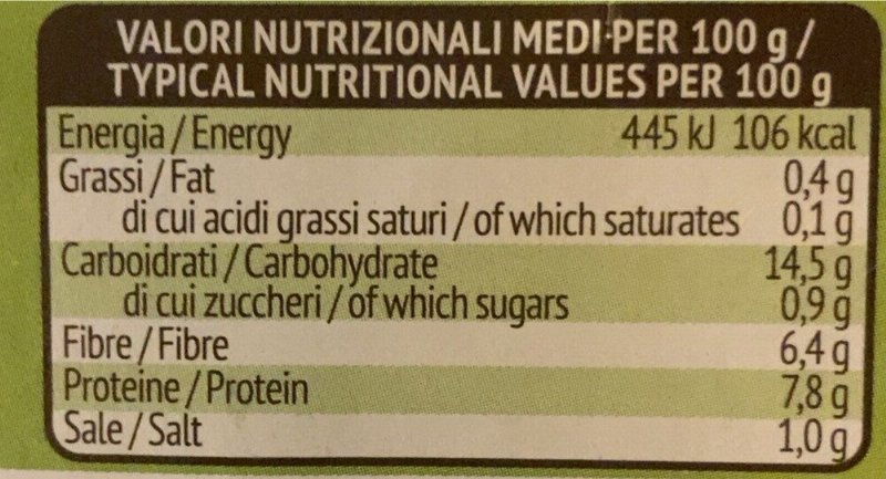 Foto da tabela nutricional