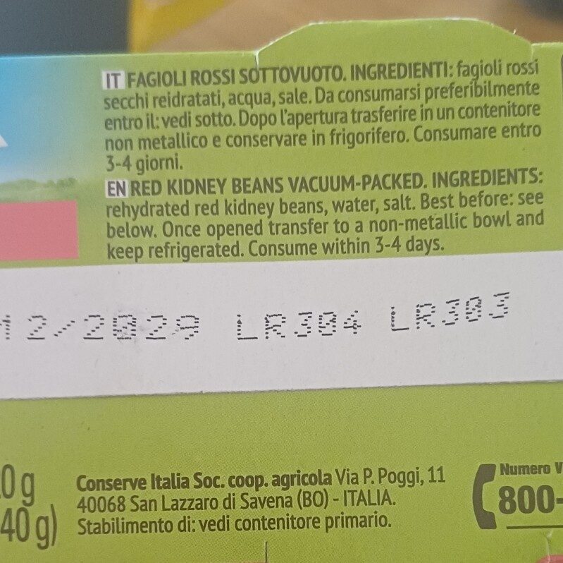 Foto da lista de ingredientes