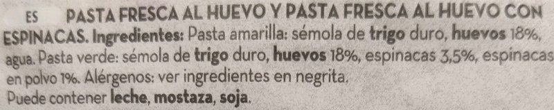 Foto da lista de ingredientes