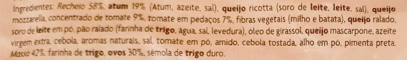 Foto da lista de ingredientes