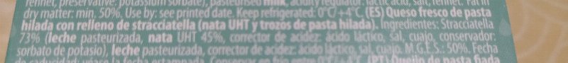 Foto da lista de ingredientes