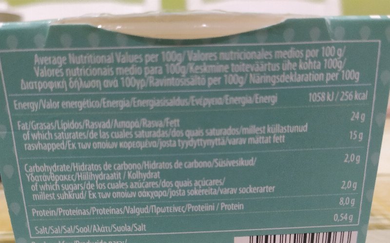 Foto da tabela nutricional