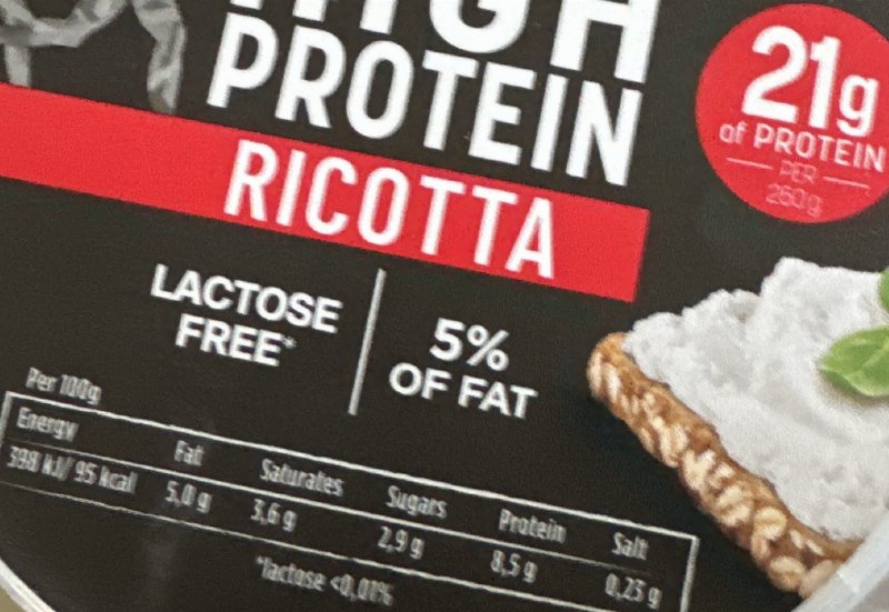Foto da tabela nutricional