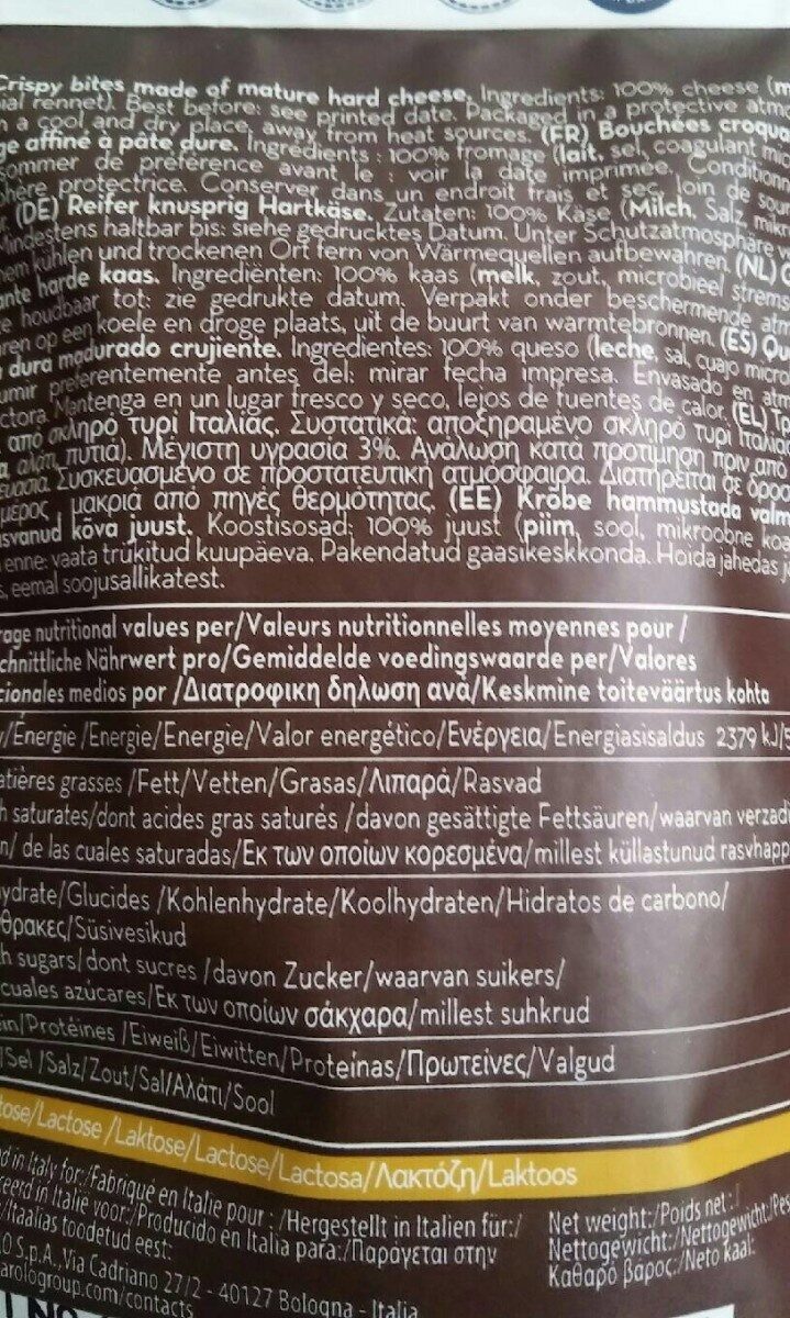 Foto da tabela nutricional
