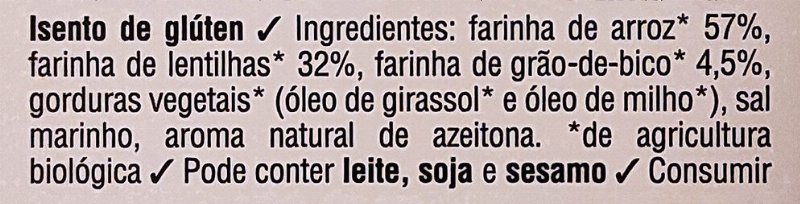 Foto da lista de ingredientes