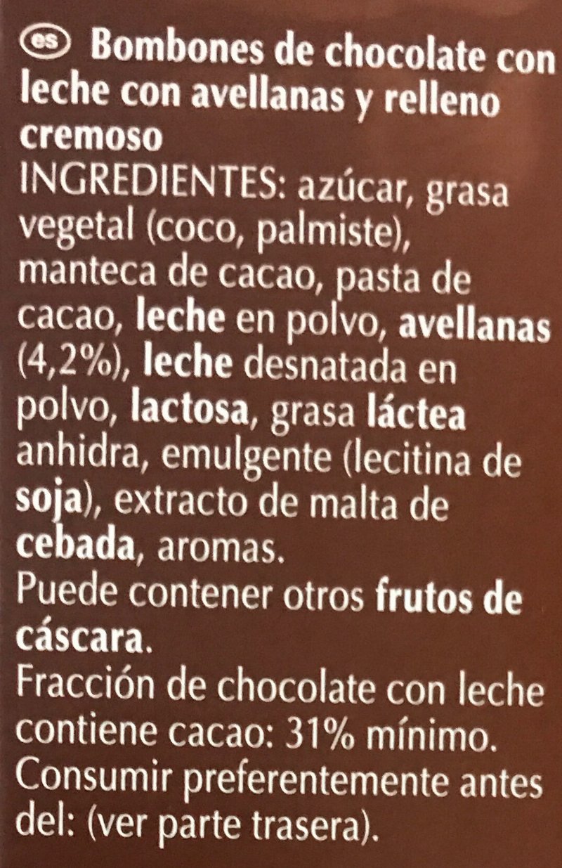 Foto da lista de ingredientes