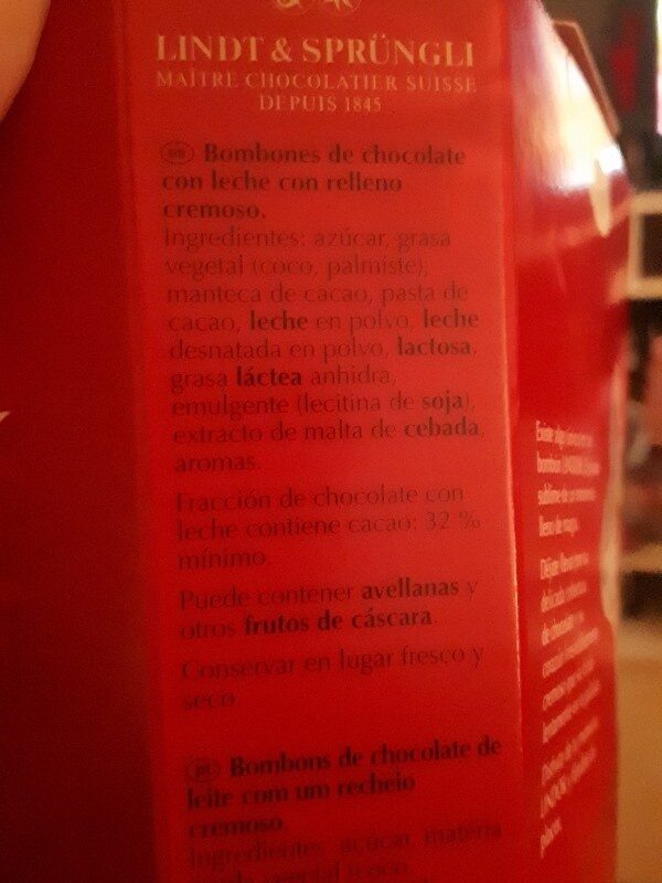 Foto da lista de ingredientes