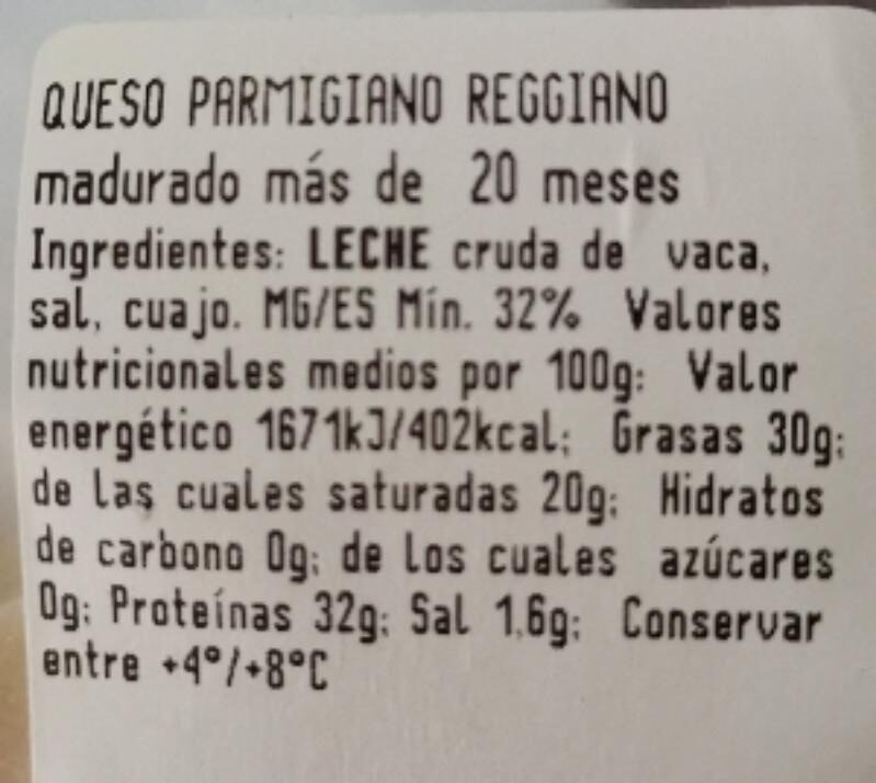 Foto da tabela nutricional