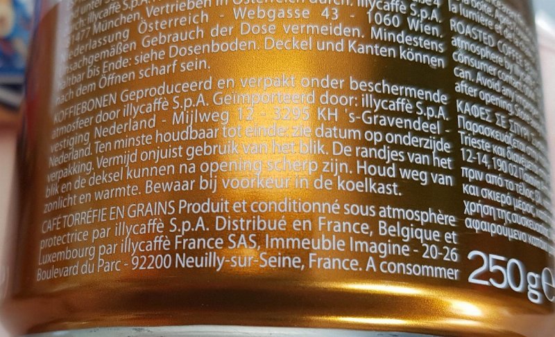 Foto da lista de ingredientes