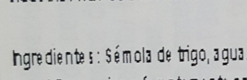 Foto da lista de ingredientes