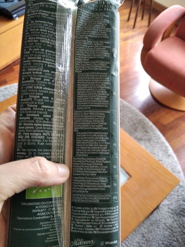 Foto da lista de ingredientes