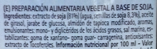 Foto da lista de ingredientes