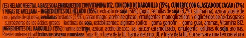 Foto da lista de ingredientes