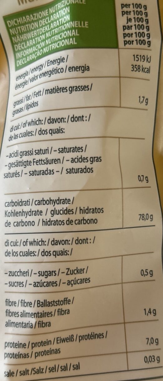 Foto da tabela nutricional