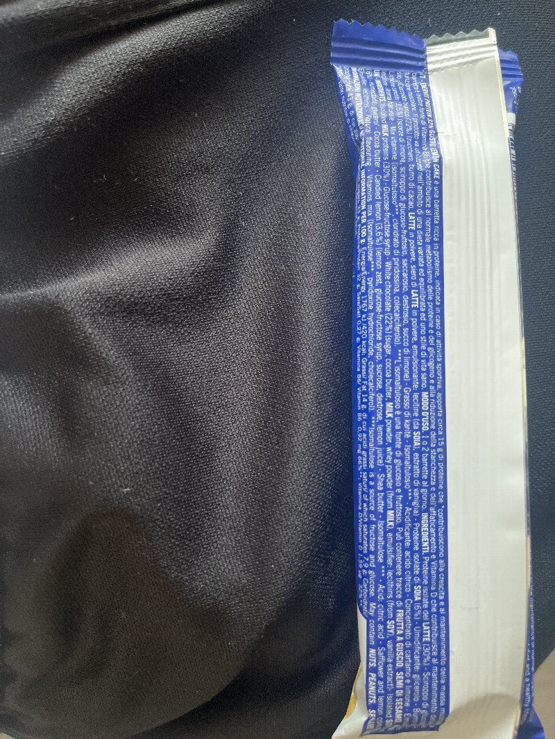 Foto da lista de ingredientes