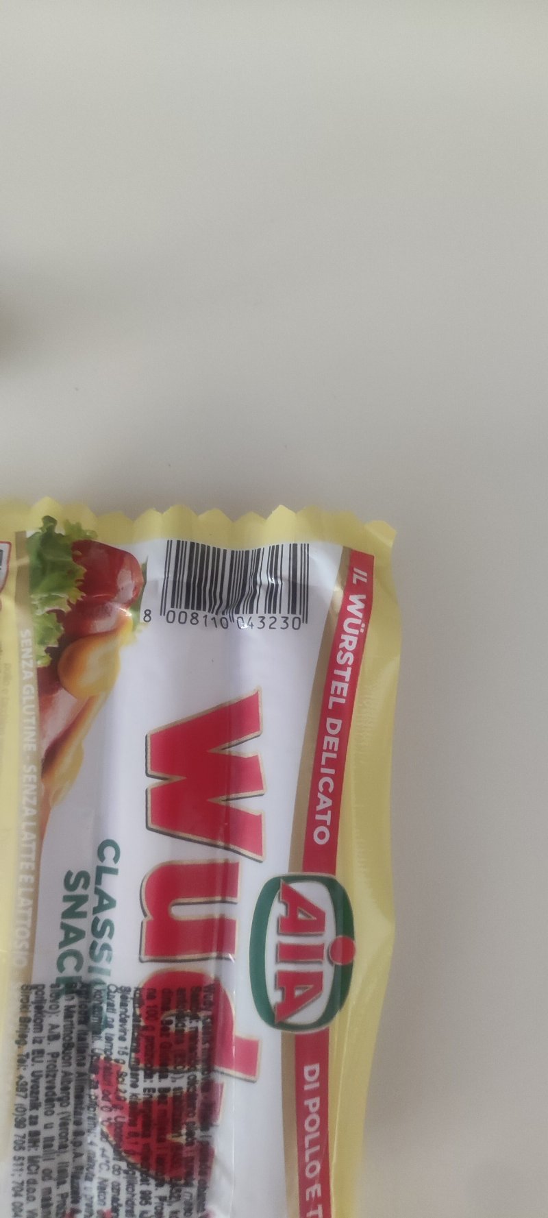 Foto da lista de ingredientes