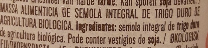 Foto da lista de ingredientes