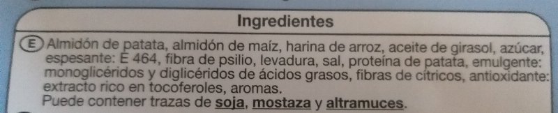 Foto da lista de ingredientes