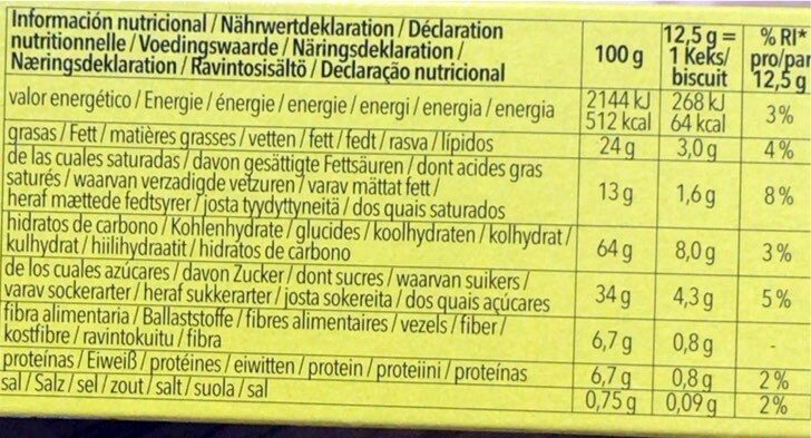 Foto da tabela nutricional