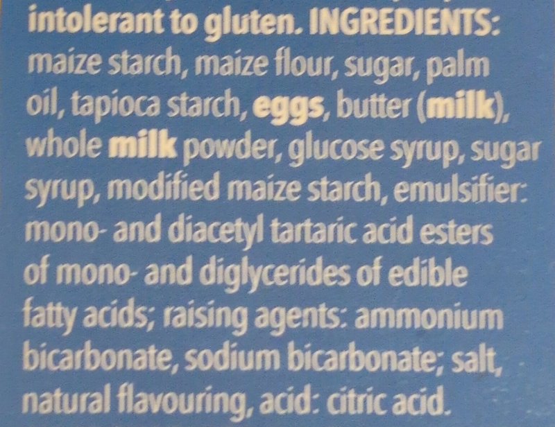 Foto da lista de ingredientes