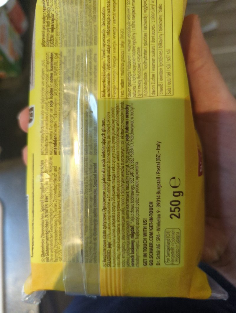 Foto da lista de ingredientes