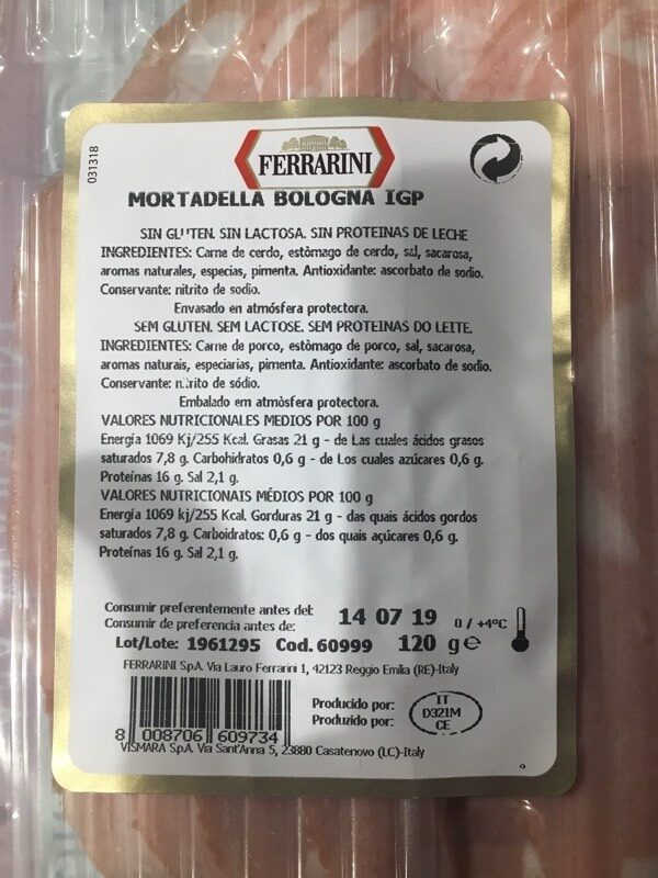 Foto da tabela nutricional