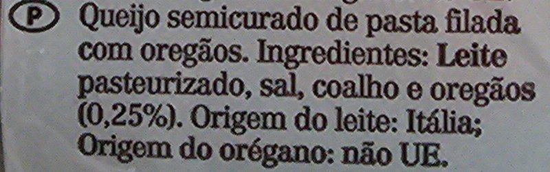 Foto da lista de ingredientes