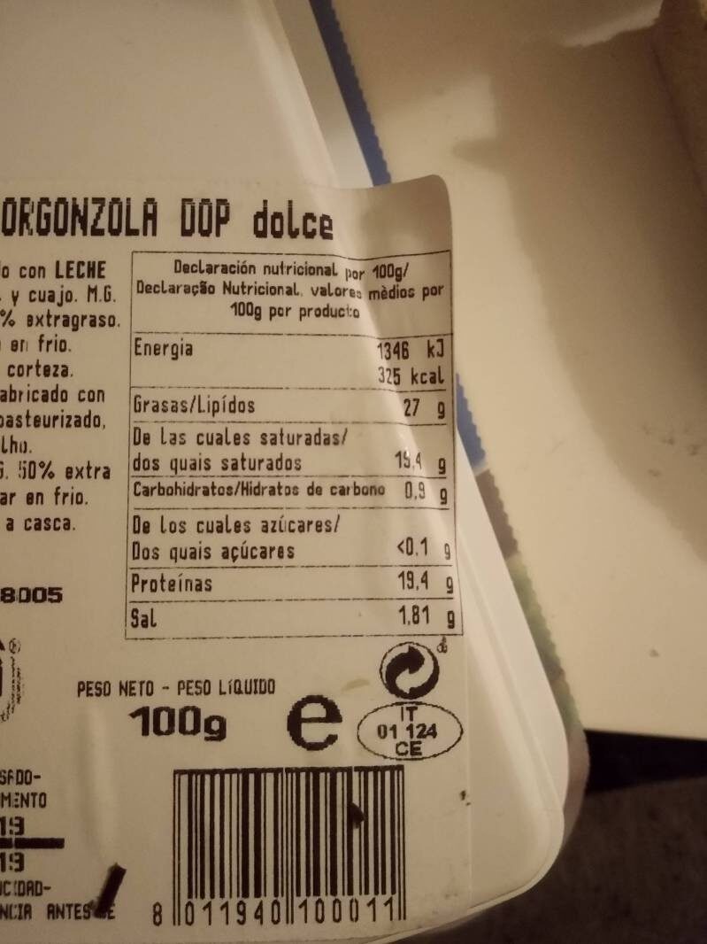 Foto da tabela nutricional