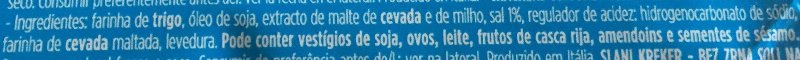 Foto da lista de ingredientes