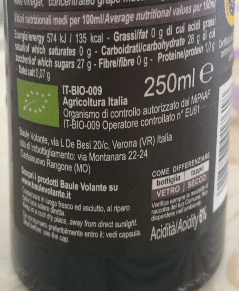 Foto da tabela nutricional