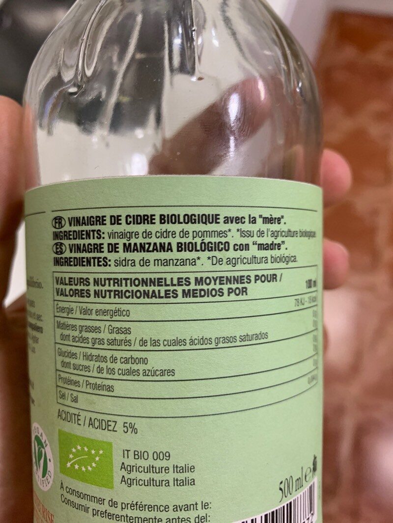 Foto da lista de ingredientes