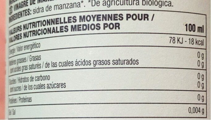Foto da tabela nutricional