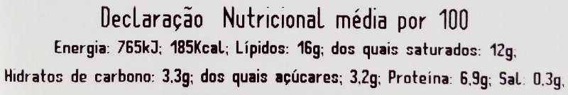 Foto da tabela nutricional