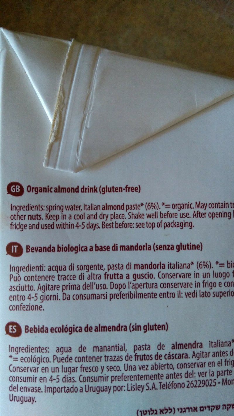 Foto da lista de ingredientes