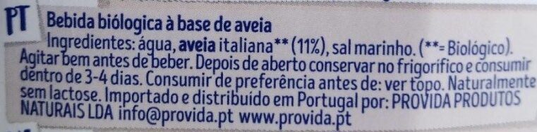 Foto da lista de ingredientes