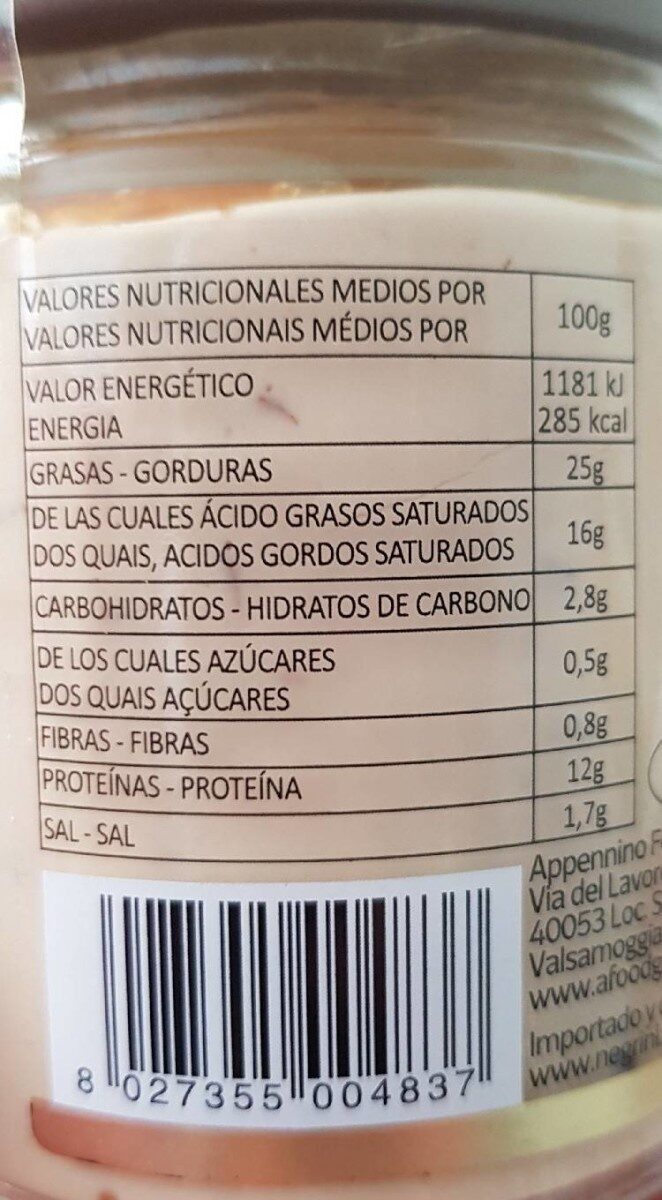 Foto da tabela nutricional