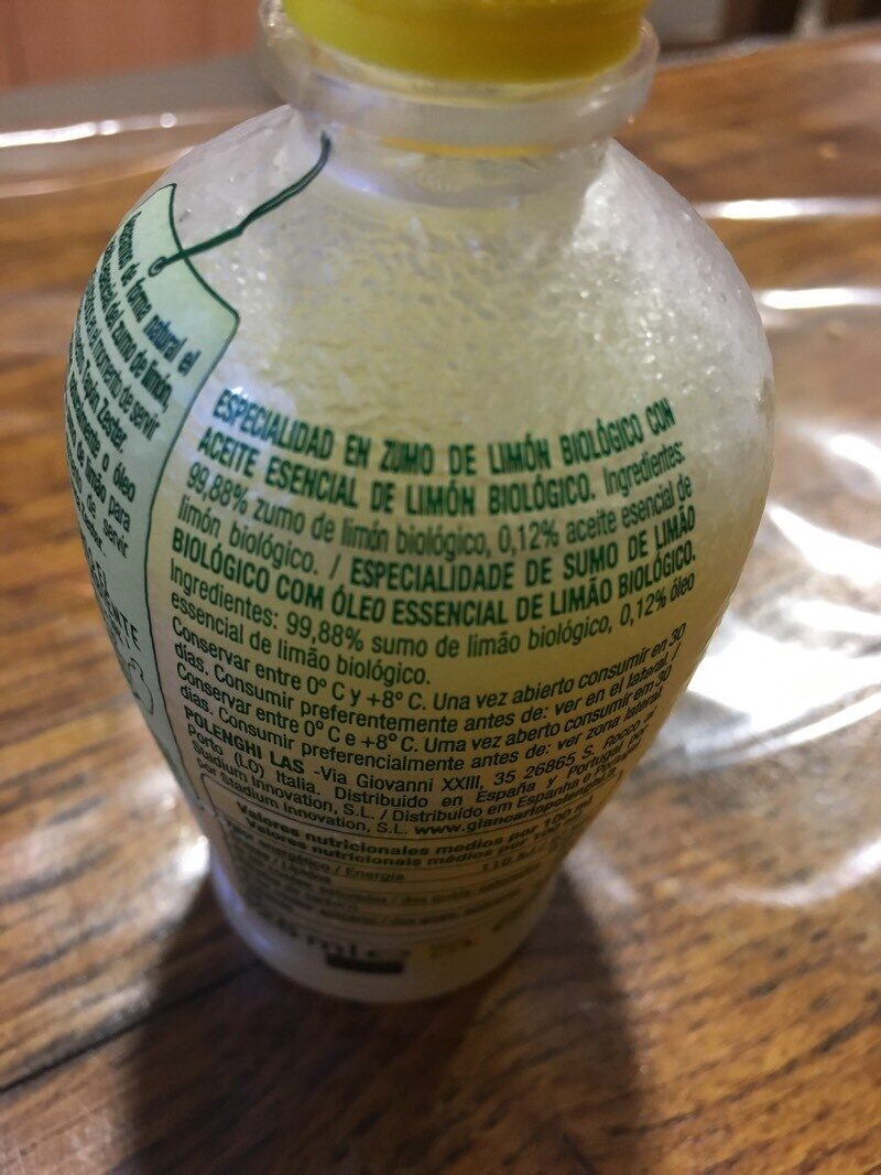Foto da lista de ingredientes