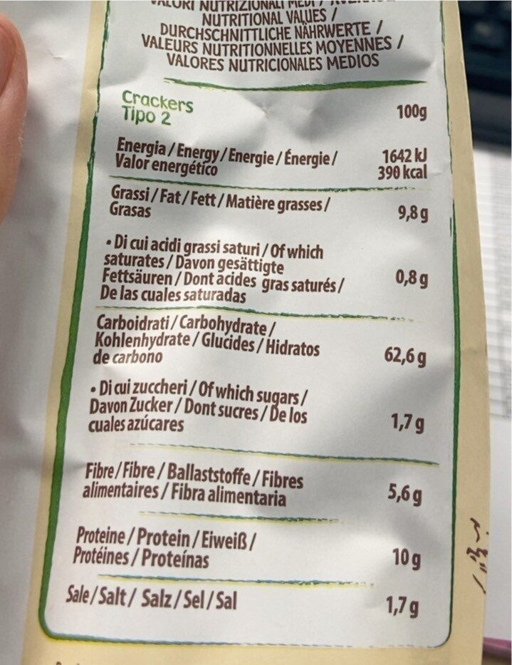 Foto da tabela nutricional