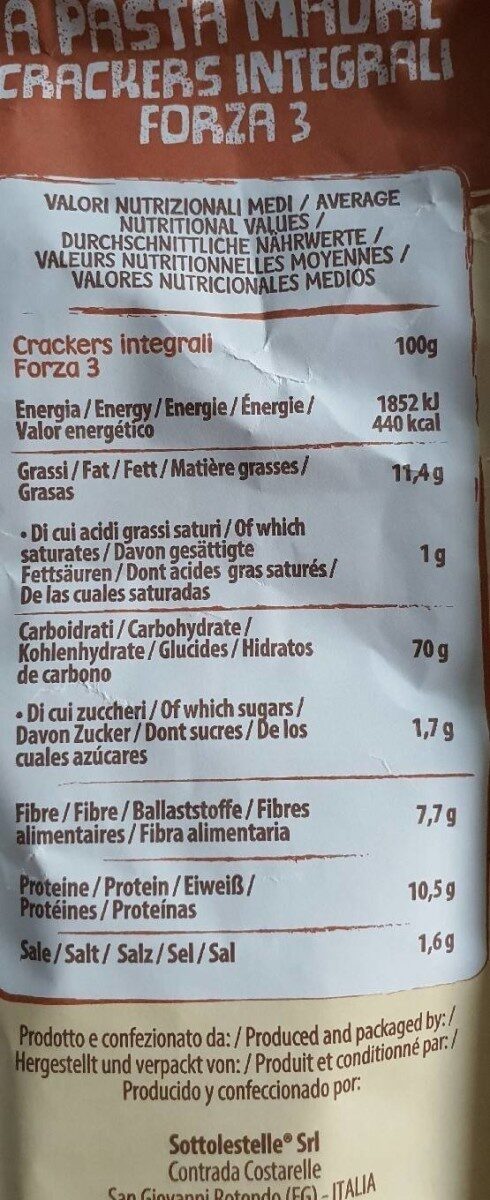 Foto da tabela nutricional
