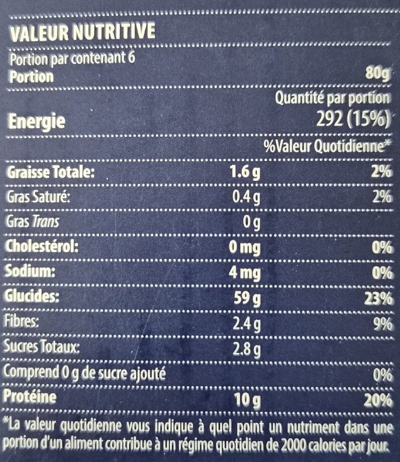Foto da tabela nutricional
