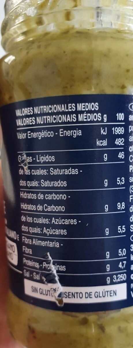Foto da tabela nutricional
