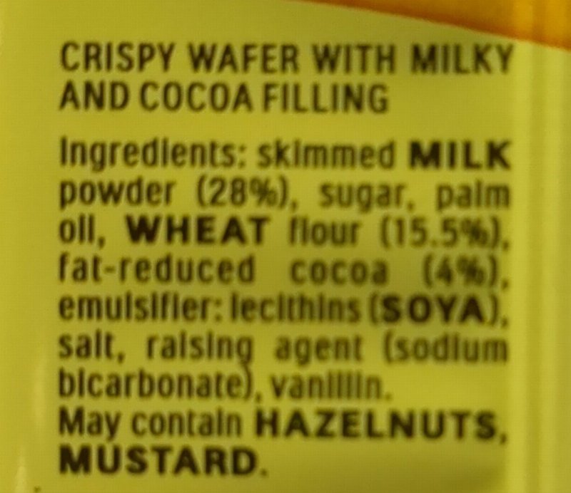 Foto da lista de ingredientes