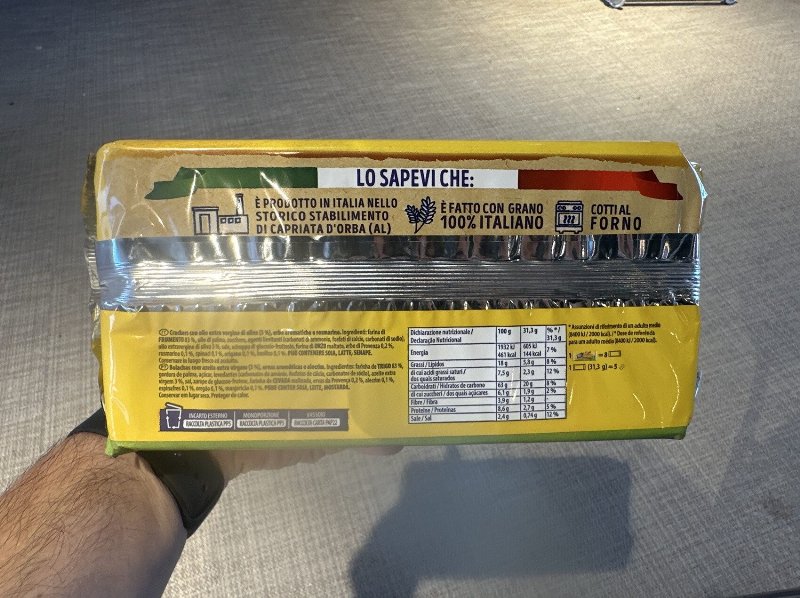 Foto da tabela nutricional