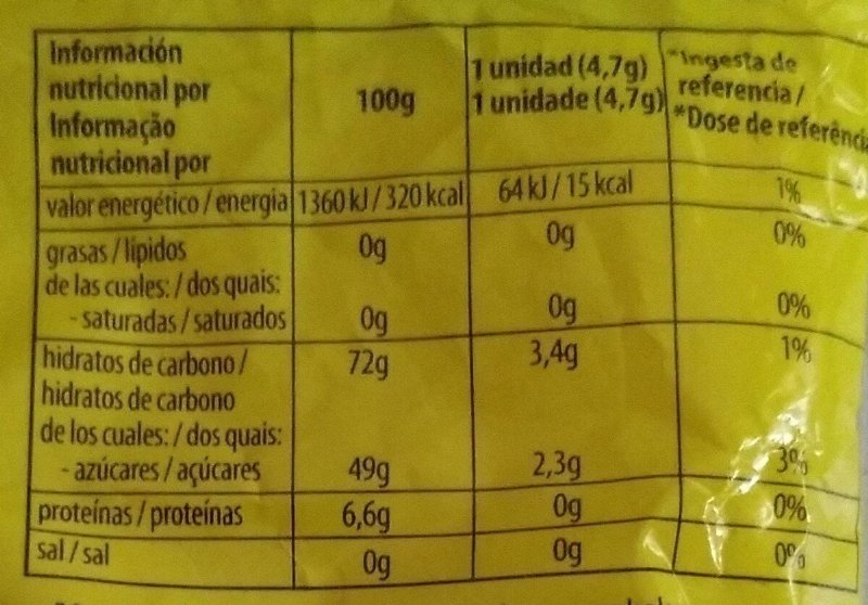 Foto da tabela nutricional