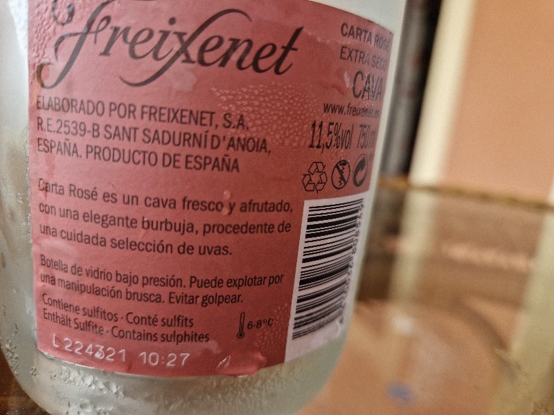 Foto da lista de ingredientes