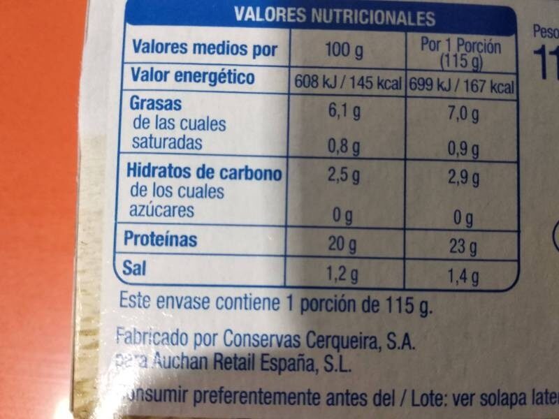 Foto da tabela nutricional