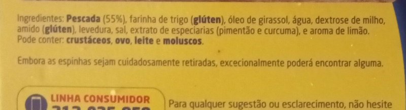 Foto da lista de ingredientes