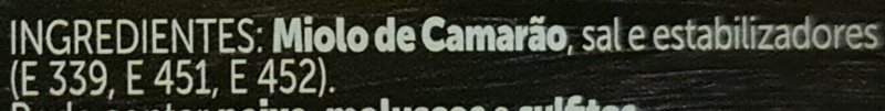 Foto da lista de ingredientes